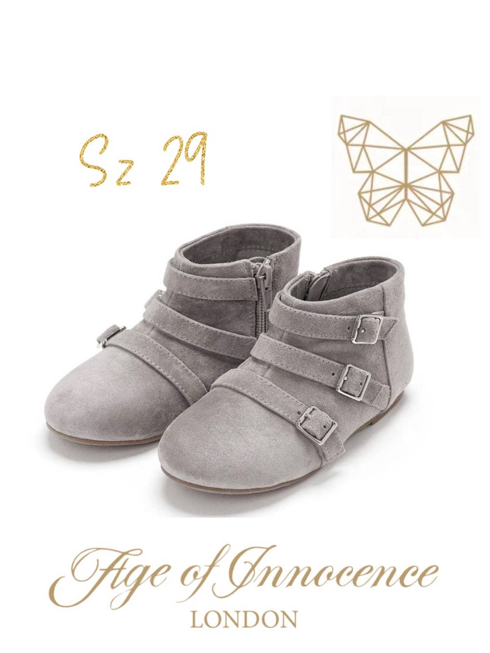 Age of innocence size 29 PHOEBE GREY suede BOOTS